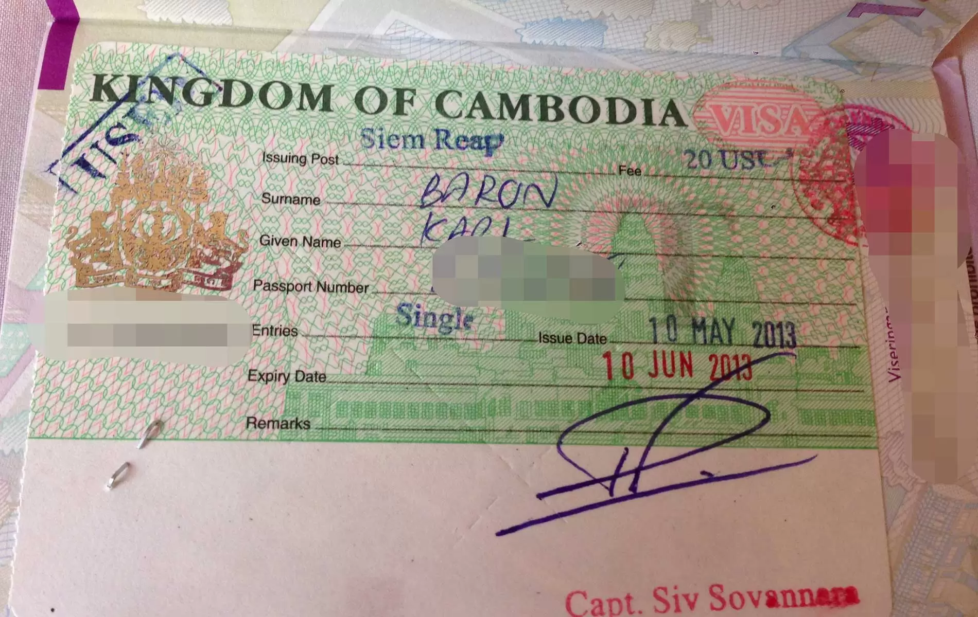 CAMBODIA VISA FOR CHILEAN AND CROATIAN CITIZENS